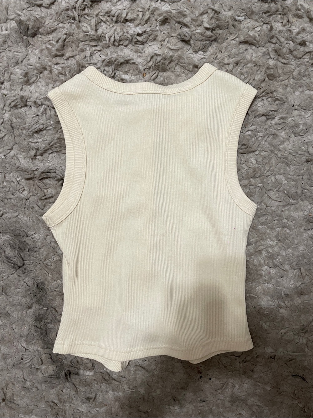 Peppermayo Cream Ribbed Button-Up Tank - Picture 3 of 3